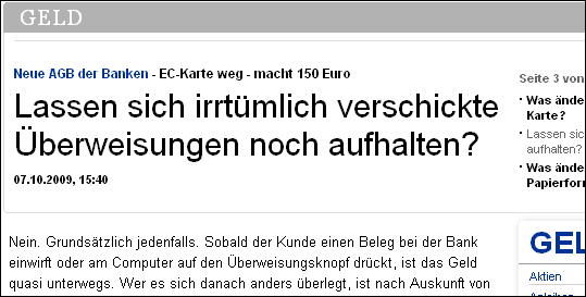 Screenshot: Normale Ansicht des Artikels, Seite 3