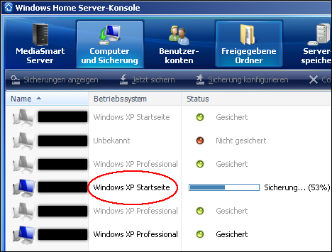 Windows XP Home Edition = Windows XP Startseite